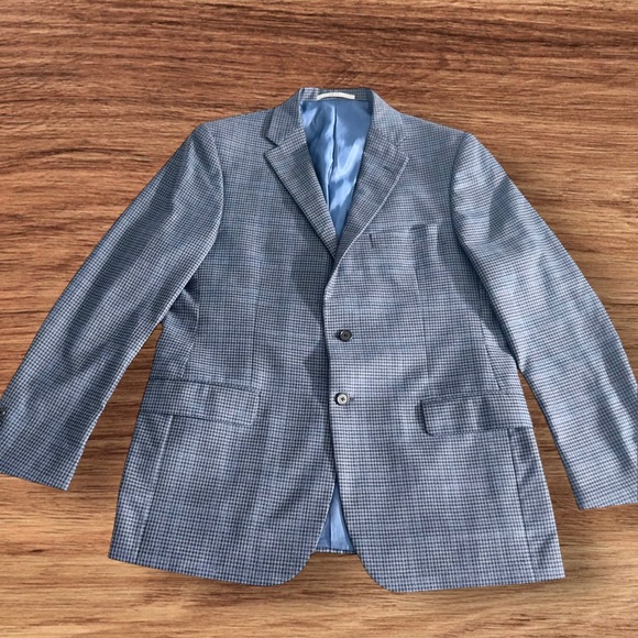 Hickey Freeman Milburn II Men’s Worsted Wool Blue Plaid Blazer Sport Coat 42R - Picture 1 of 12